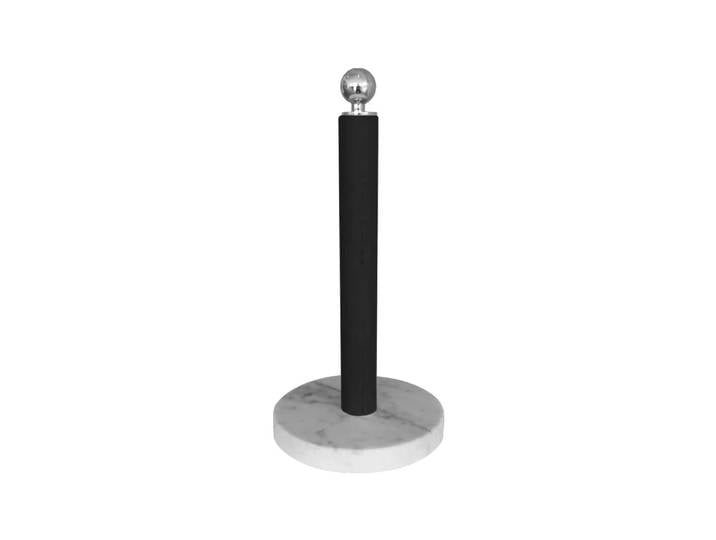 Scherlin Porte-rouleau de cuisine Noir, bouton en argent