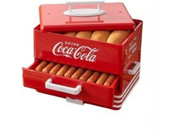 Salco Coca-Cola SHD-80CC Cuiseur à hot-dogs vapeur 20 saucisses et 8 pains design rétro diner