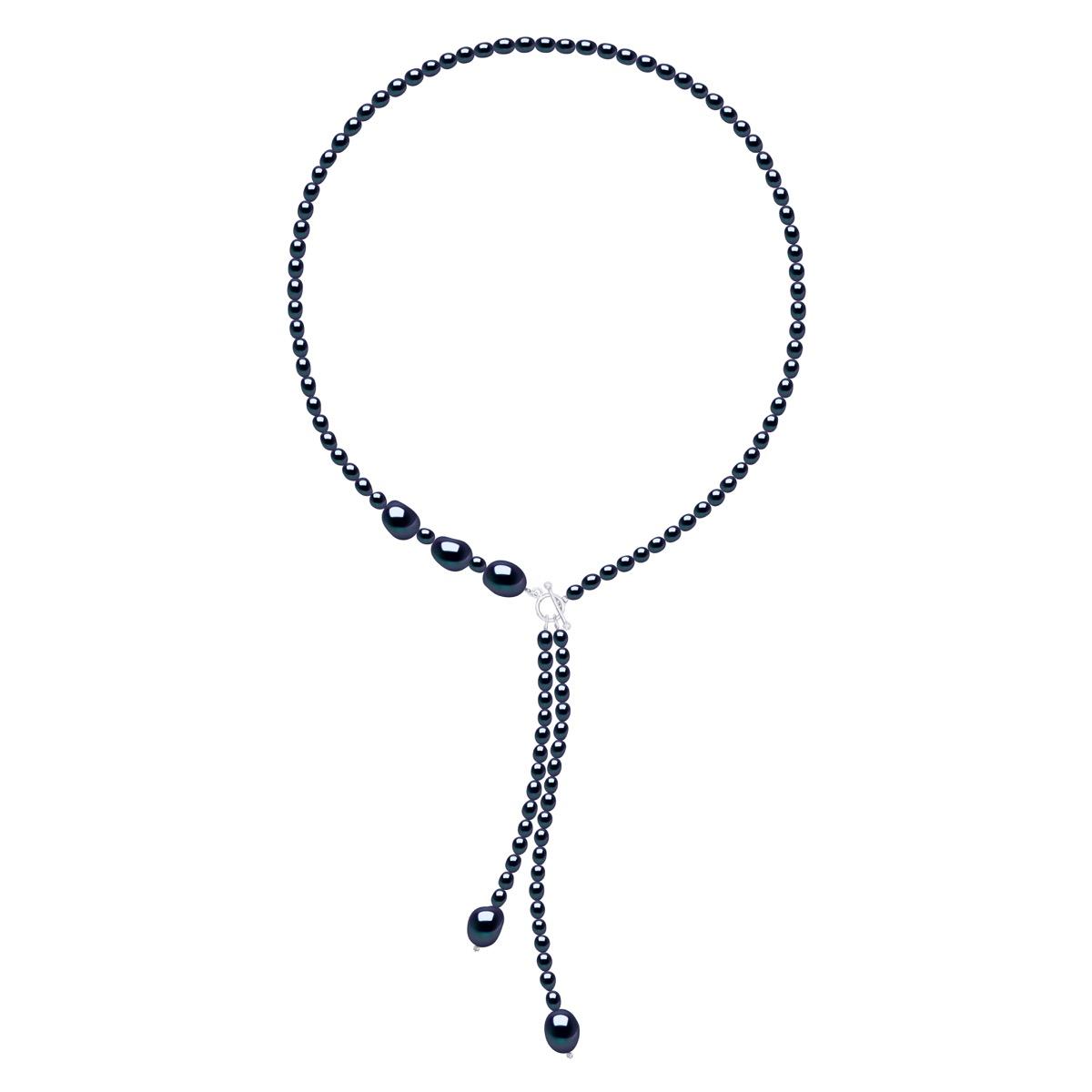 Ketting met echte gekweekte zoetwaterparels, rijstkorrel 5 mm en barok 11 mm