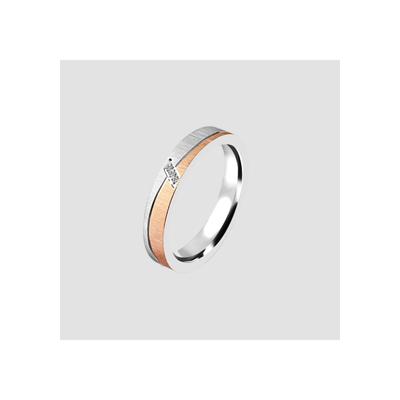 Partnerring AKZENT "Vision Highlight, langlebig" Gr. 60, bunt (bicolor), Fingerringe, Damen, 60, Edelstahl