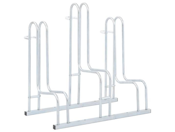 vidaXL Fahrradständer Für 3 Fahrräder Freistehend Verzinkter Stahl, Silberfarben, Metall, 40x73x73.5 cm, Freizeit & Co, Sport & Fitness, Fahrräder, Fahrradzubehör