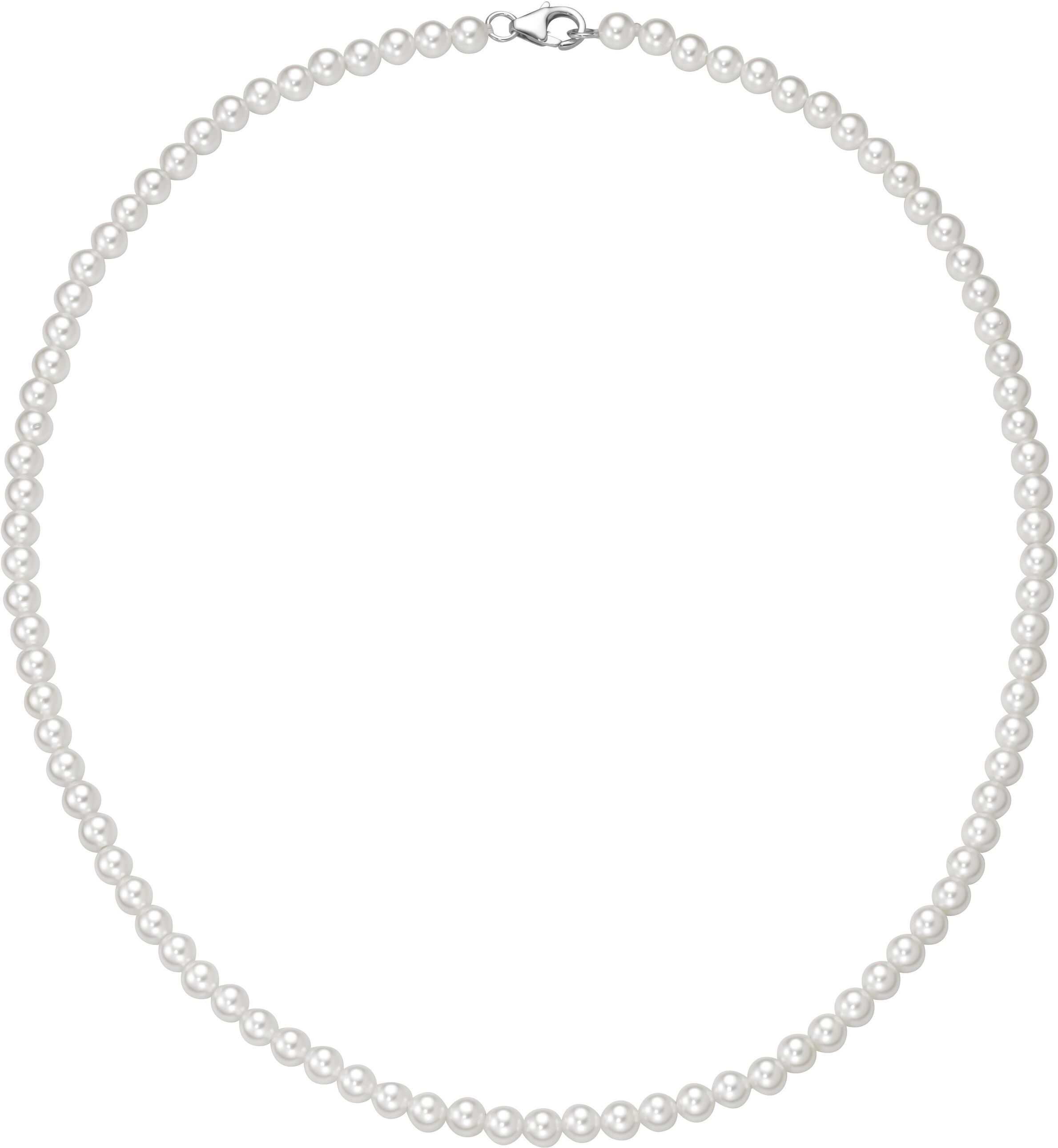 Silberkette SMART JEWEL "Kette mit Edelsteinen oder Perlen, Silber 925", weiß, Halsketten, Damen, Silber 925 (Sterlingsilber), Silberkette