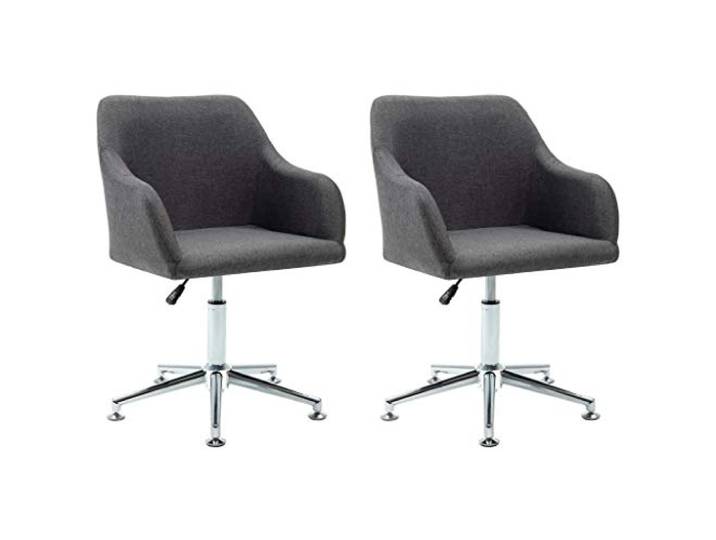 XHNIFBN Esszimmerstuhl Drehbar 2er Set Höhenverstellbar Dunkelgrau Stoff Ergonomischer Polstersessel mit Armlehne für Wohnzimmer, Schlafzimmer und Büro, 360 Grad Flexibilität und Komfort.