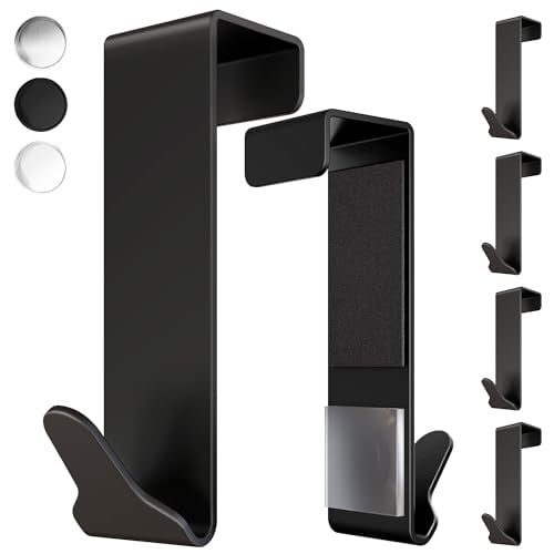 Menz Premium Set van 6 Deurhaken - Zwart - RVS - Draagkracht 12kg