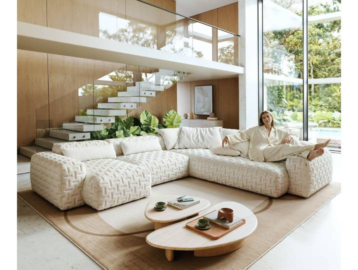 Wohnlandschaft Freestyle Icon 360x290 cm Bouclé Soft Beige, Sofas