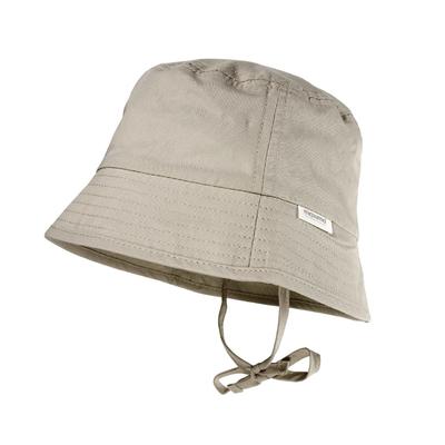 Fischerhut MAXIMO, Jungen, Gr. 51, beige, Popeline, Baumwolle, unifarben, Hüte, schützt vor UV, mit Bindeband, bequem, basic, Baumwolle