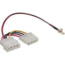 InLine Lüfter Adapterkabel, 3pol Lüfter an 4pol Netzteil 12V, 0,3m