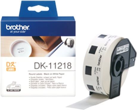 Brother DK-11218 Etiqueta Pre-cortada   Papel   Circular   24x24mm
