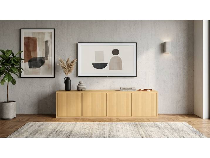 Langes Lowboard aus Holz Buche Natur geölt
