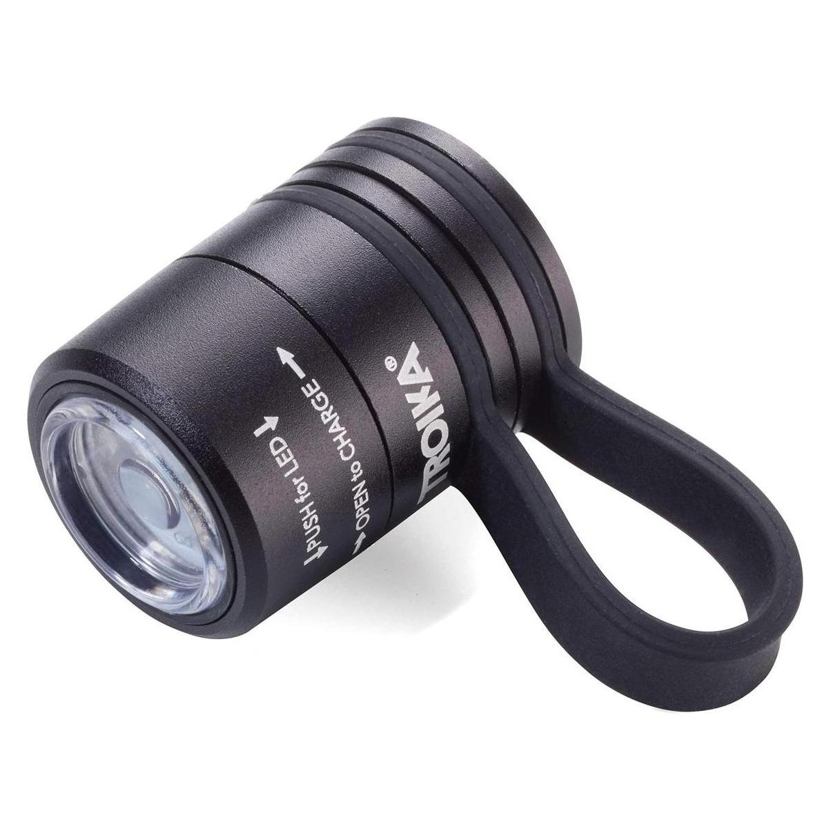 Troika ECO RUN Taschenlampe mit LED-Licht, 3 Leuchtfunktionen, inkl. Ladekabel, schwarz (3.60 cm) (TOR90/BK)