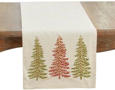 Saro Lifestyle "Christmas Trees Table Runner - 16""x72"""