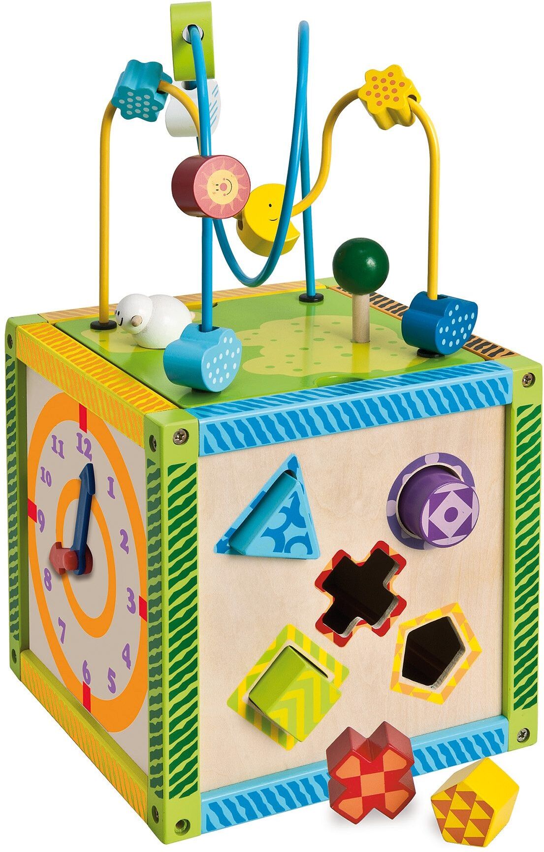 Spielcenter EICHHORN "Color, Kleines Spielcenter", bunt, Motorikspielzeug, KinderB:20cm H:20cm T:20cm, Holz, Spielcenter, B:20cm H:20cm T:20cm