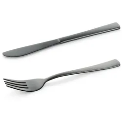 24 tlg. Besteckset schwarz matt,12 Gabeln, 12 Messer, Hamburg Fresh, Chromstahl 18/0