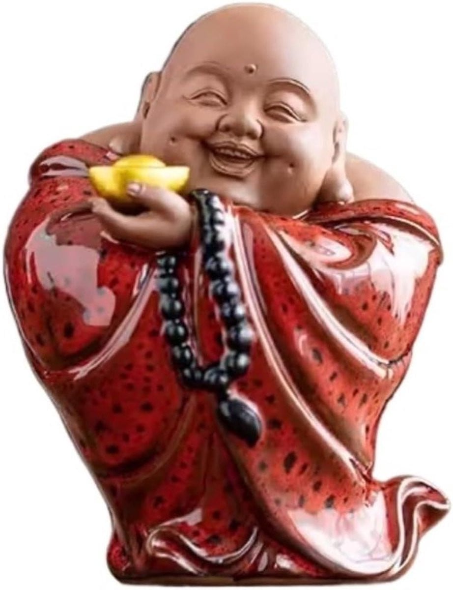 Lachende Boeddha Keramiek Figuur voor Huisdecoratie