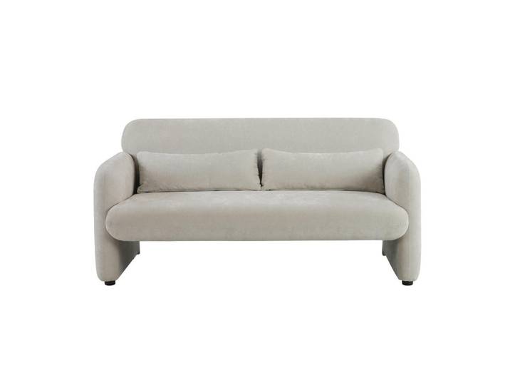 Mid.you 2-Sitzer-Sofa Mila, Creme, Kunststoff, Füllung: Schaumstoff, 148x83x76 cm, Wohnzimmer, Sofas & Couches, Sofas, 2-Sitzer Sofas