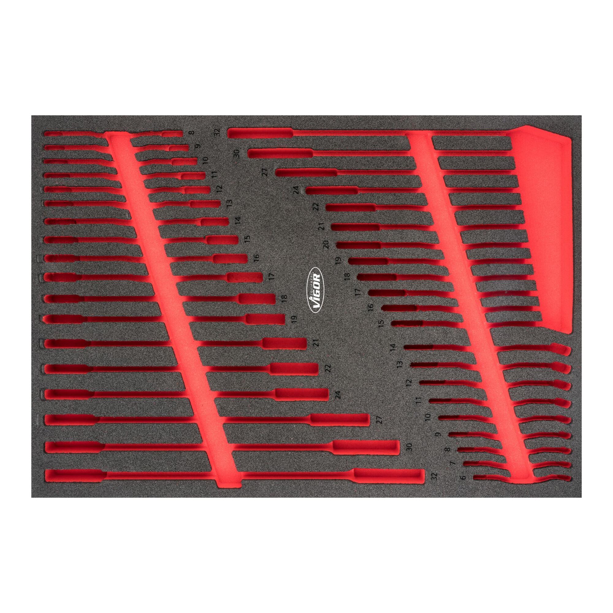 VIGOR V6807-L leere Weichschaum-Einlage für Werkzeugkoffer, V6807-L)