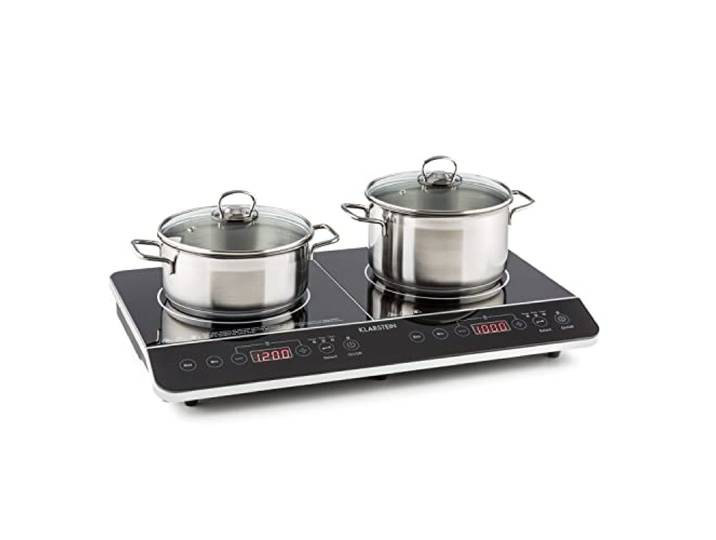 Klarstein VariCook Slim Doppel-Induktionskochfeld 3500W, 240°C, 10 einstellbare Leistungsstufen, Glasoberfläche, Timer, Touch-Steuerung über Oberfläche, Schwarz