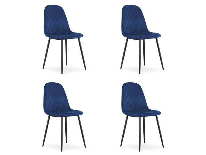 Chaise ASTI - velours bleu marine x 4 OSKAR design moderne