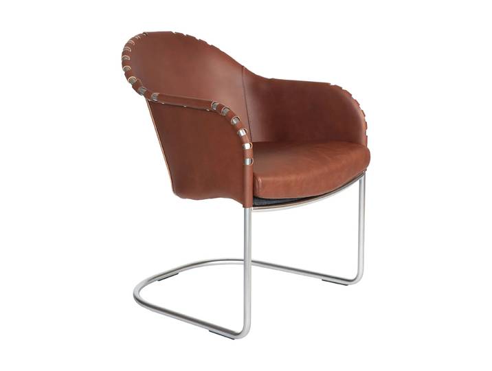 Källemo Fauteuil Ingo Cognac-chrome mat