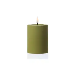 283 LED Kerze MIA Deluxe für Außen flackernd H: 10cm D: 7,5cm outdoor olivgrün