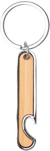 Porte-clés décapsuleur avec corps en bambou publicitaire Reston beige TAILLE UNIQUE ADULTE