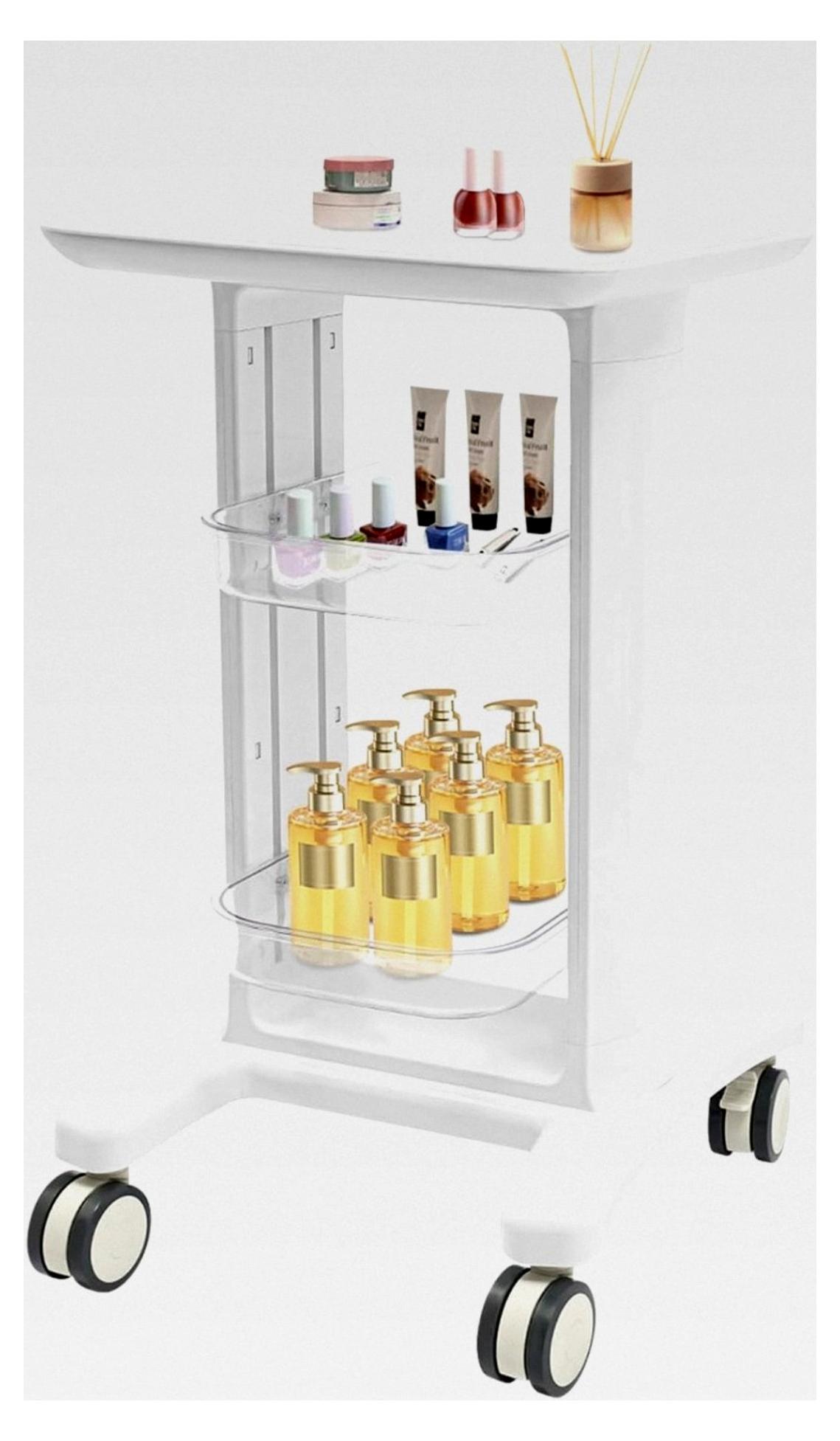 Kosmetikwagen - Tragbarer Beauty Salon Trolley aus ABS, moderner Rollwagen mit 3 Ebenen für Schönheitsinstrumente und medizinische Zwecke