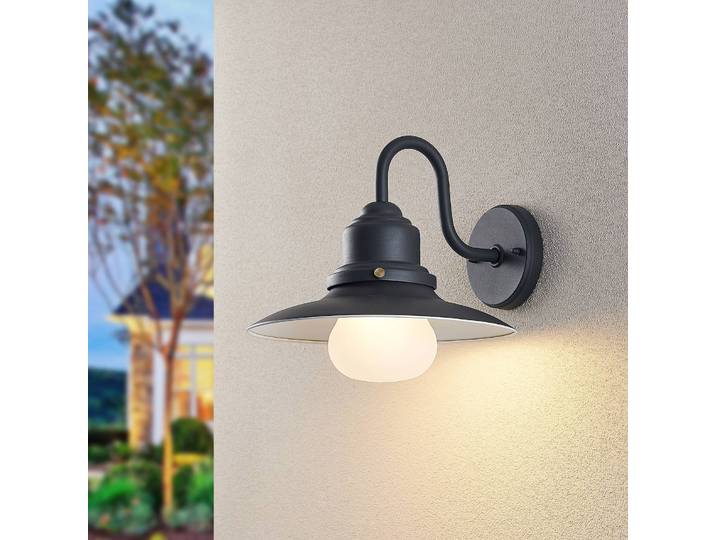 Wandlamp buiten Roisin, dimbaar, alu / grijs / zink, metaal, Antiek, Wandlamp buiten