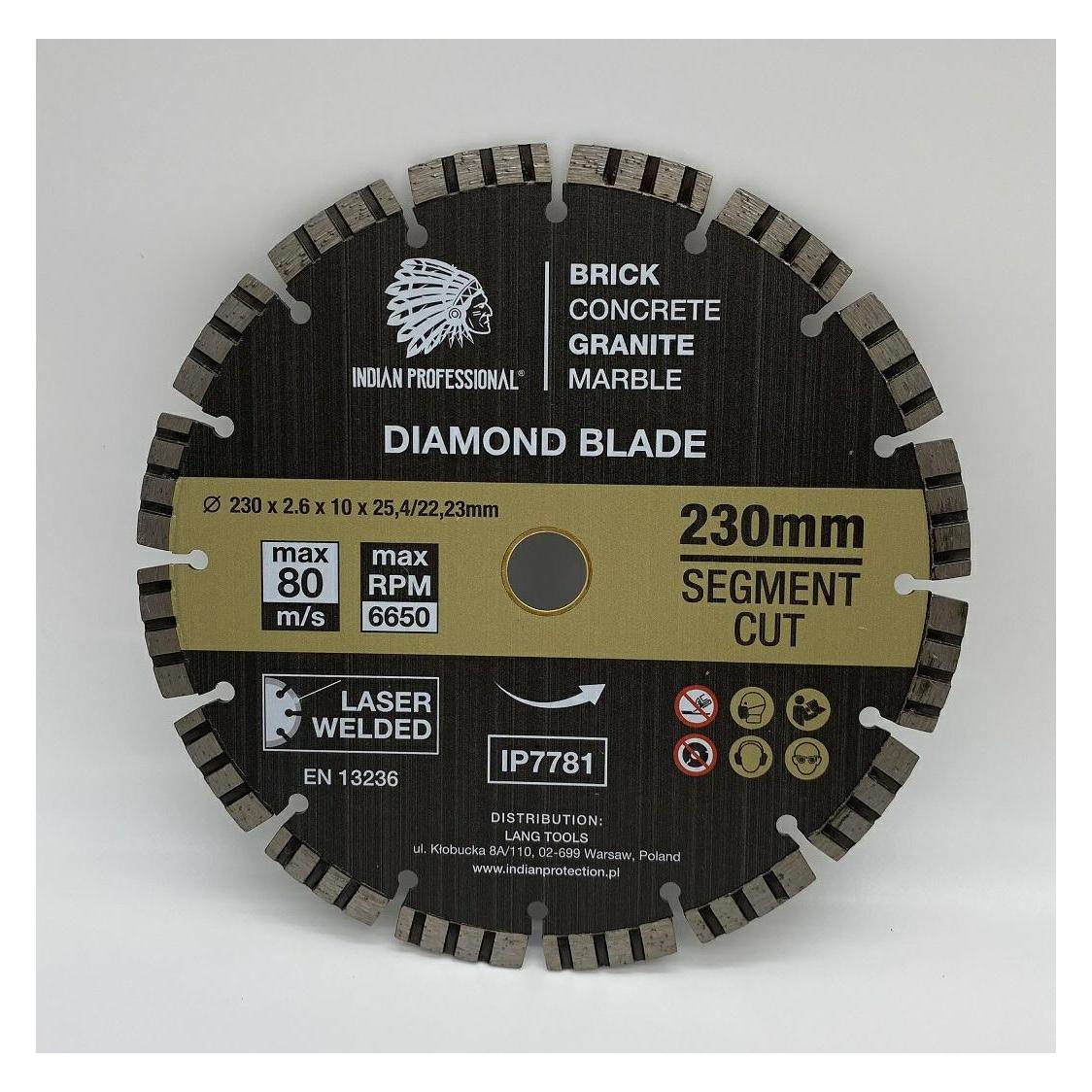 GCS Tarcza Diamentowa 230mm Segment Turbo Cut Indian Professional (IP7781)