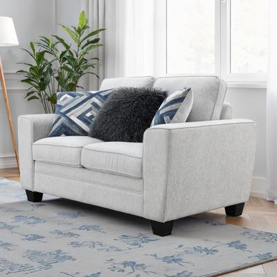 Esofastore Transitional Light Gray Finish Loveseat Throw Pillow Included 1pc
