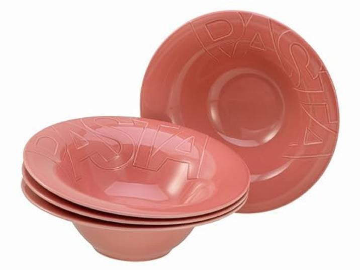 Creatable\, 21669 - Série Gourmet Red - Lot de 4 assiettes à pâtes en porcelaine
