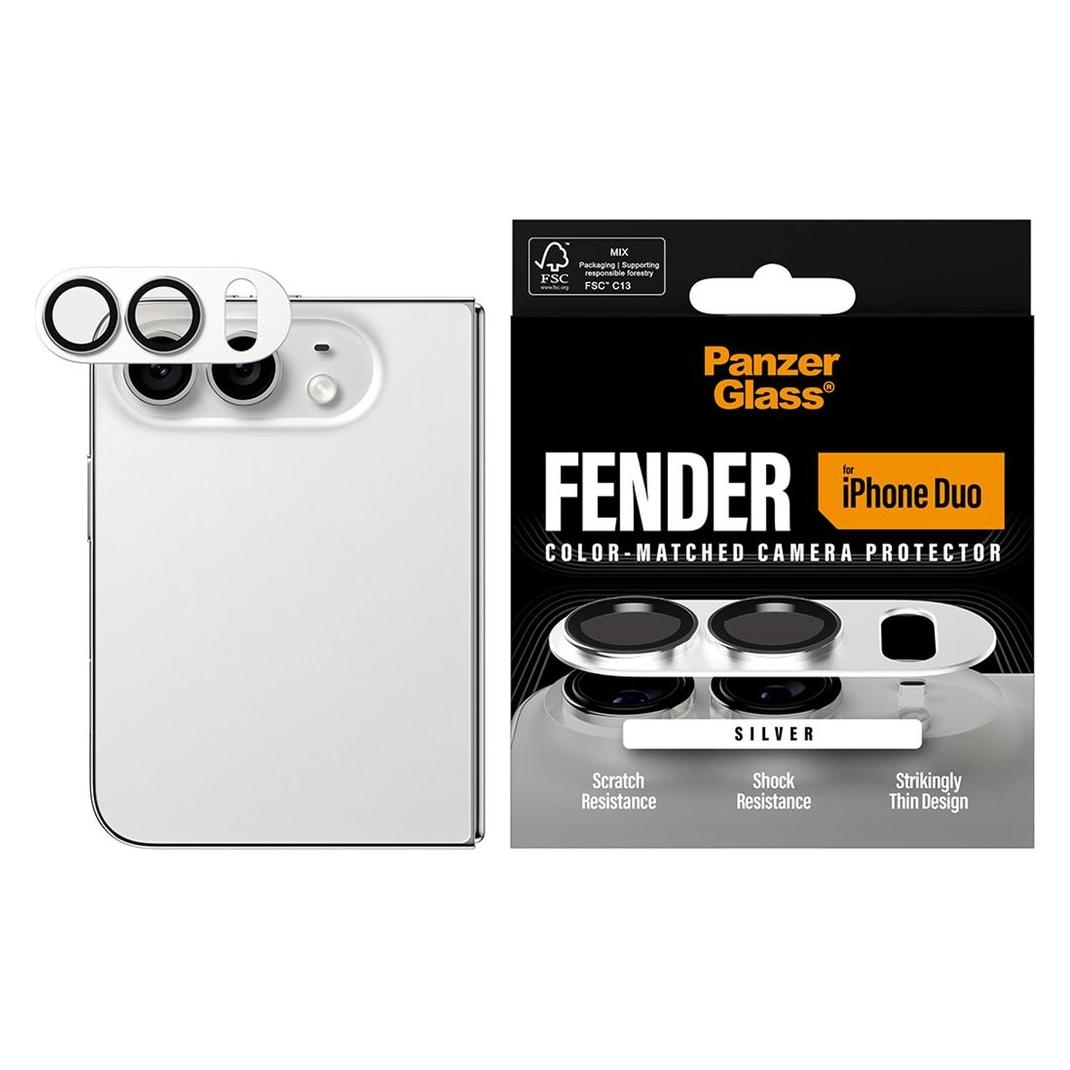 PanzerGlass Fender Camera Lens Protector Silver Fold (1 Stk., Apple iPhone Duo) (PG29718)