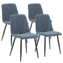 STUHL 4er-Set Sagi Stoff blau