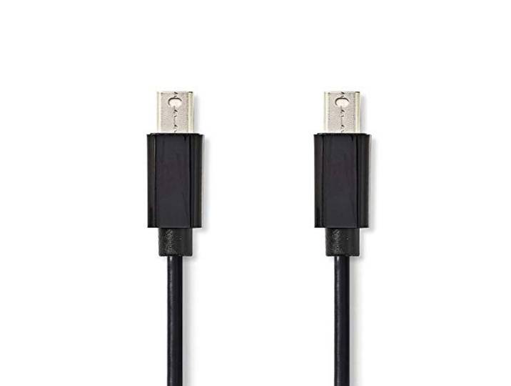 Nedis Mini DisplayPort-Kabel DisplayPort 1.2 Mini-DisplayPort Male Mini-DisplayPort Male 21.6 Gbps Vernikkeld Rond PVC Zwart Polybag 1.00 m 1.00 m