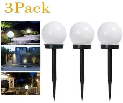 Uplift Picks Solar Powered LED Bulb Lights For Outdoor Garden Decor 3 Pack