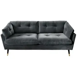 BOOOM Sofa Japan Stoff Grau Anthrazit 3-Sitzer