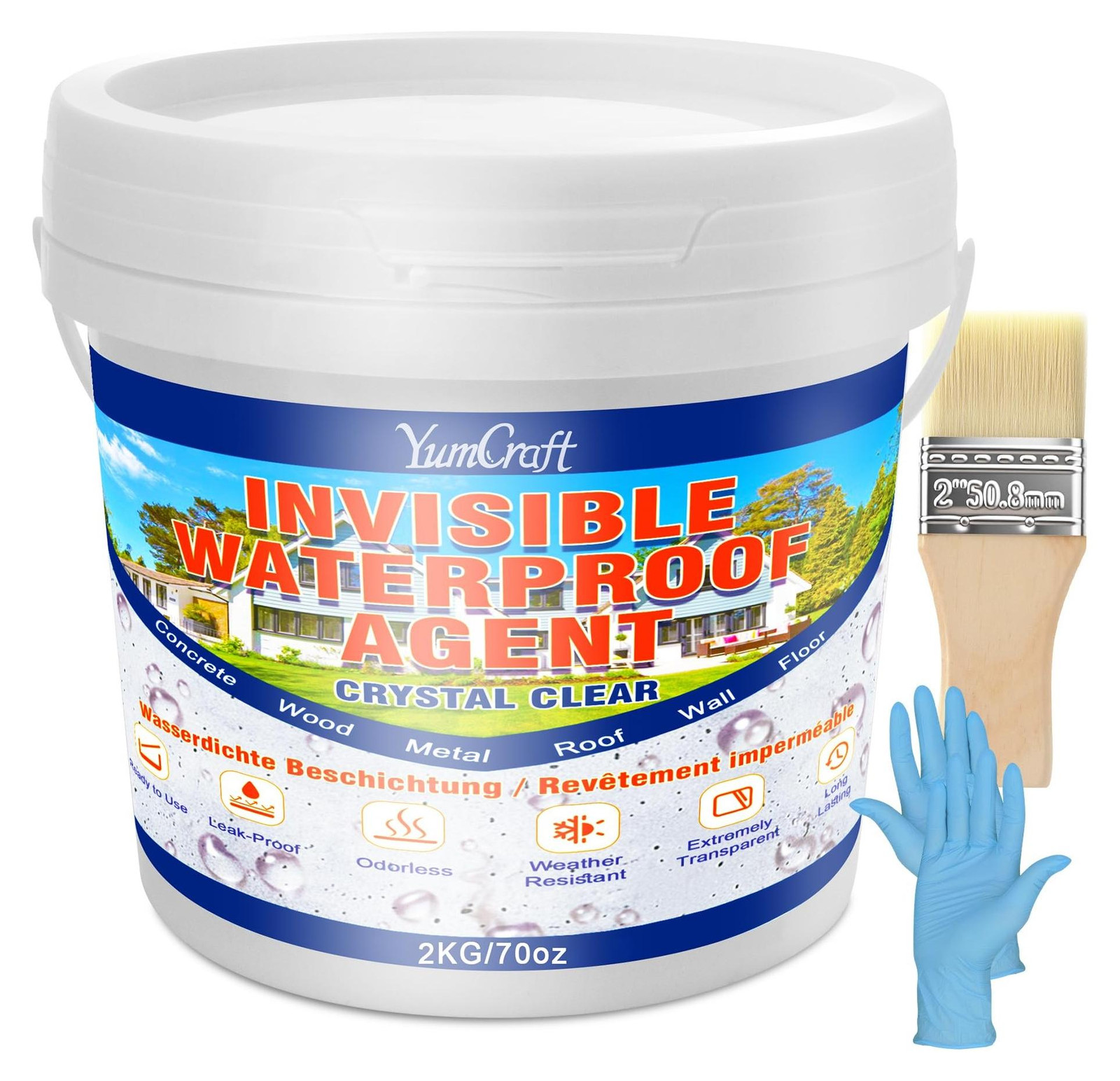 Transparante waterdichte coating van Merkloos, 2 kg