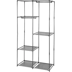 EASYmaxx Stoffschrank mit Kleiderstange - schwarz