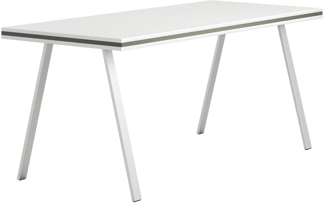 PLAN Bürotisch LAYERS, ausziehbare Mittelplatte, 1700 mm, weiß / graphit