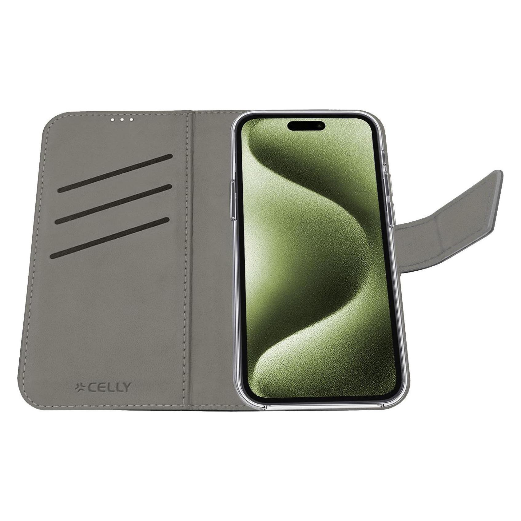Celly Wally Buchhülle für iPhone 17 Schwarz (Apple iPhone 17) (WALLY1150)