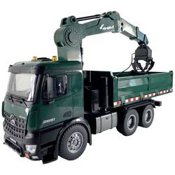 Amewi 22568 Arocs Kranwagen 1:14 Elektro RC Modell-LKW RtR inkl. Akku und Ladekabel, mit Geräuschefunktion, mit Lichteffekt