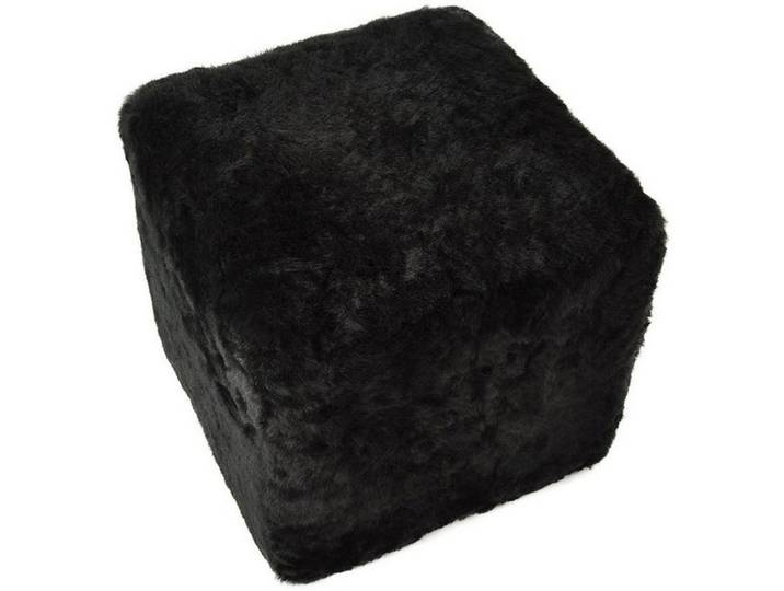 KUHFELL online & NOMAD Hocker Hocker Ottomane Sitzwürfel Pouf echtes Lammfell 40x40x40 cm kurzwollig, Einzelstück, Naturprodukt, Weich, Schmutzabweisend, Pflegeleicht