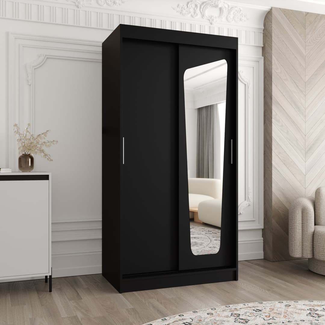 17 Stories Cashmere Wardrobe - Affordable Calm for Small Spaces Black 202cm H X 100cm W X 52cm D