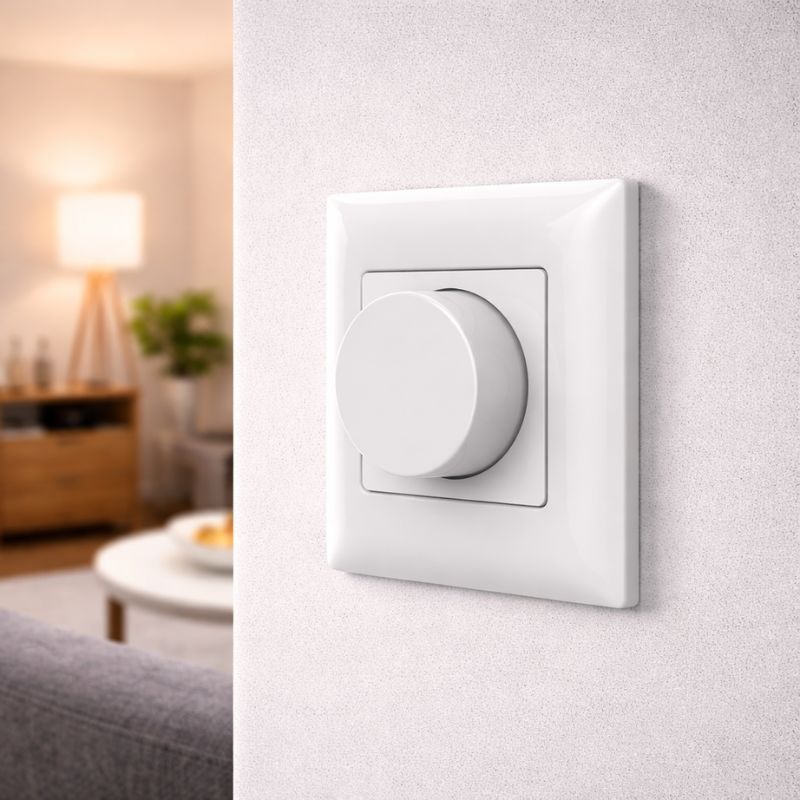 Silumen Variateur LED Mural avec Bouton Rotatif 220V 360W TRIAC - Blanc