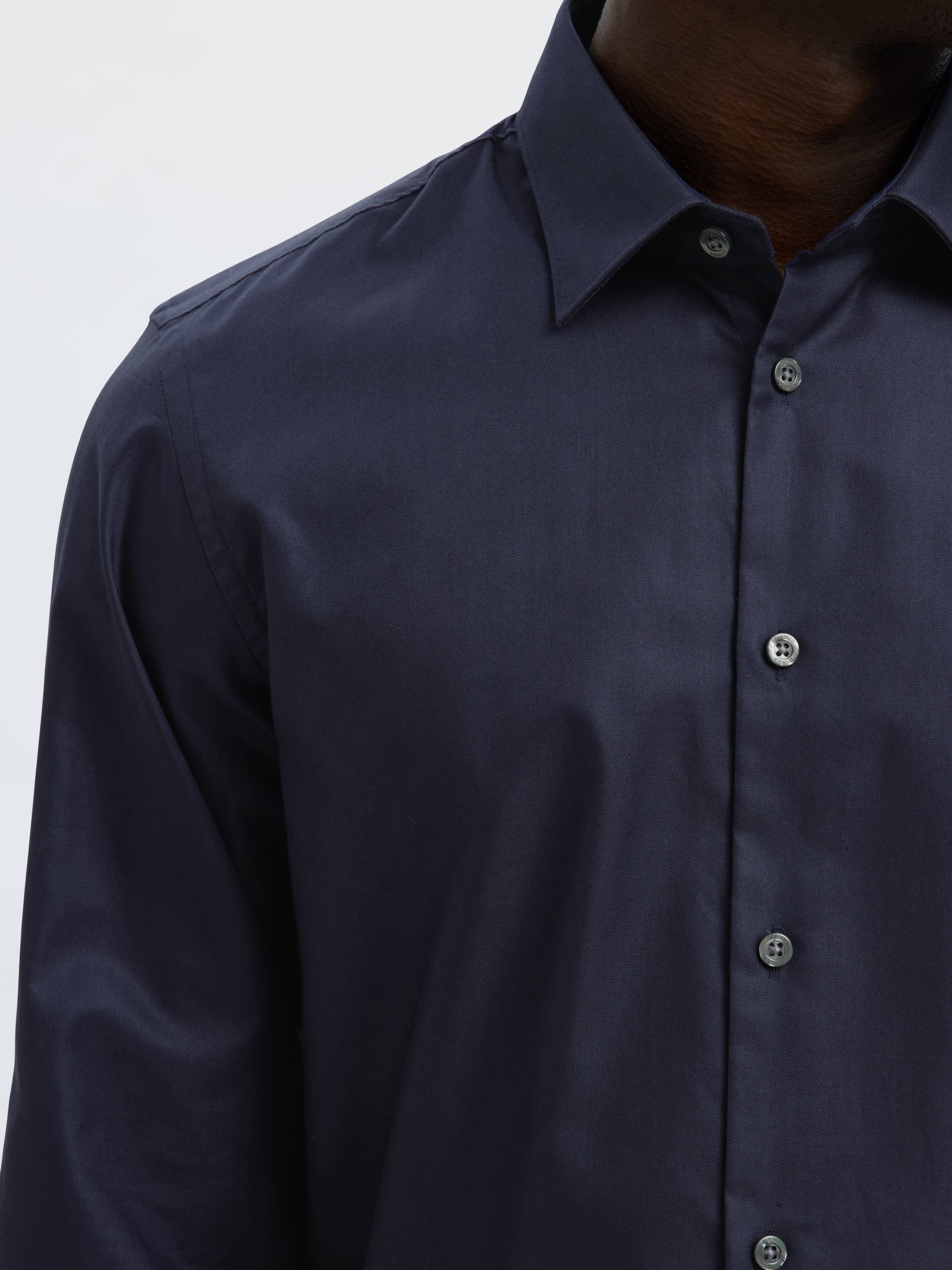 Langarmhemd SELECTED "SLHSLIMCLARK SHIRT LS NOOS", Herren, Gr. L, N-Gr, blau (sky captain), Web, Obermaterial: 100% Baumwolle, unifarben, slim fit, 2-Knopf-Manschette, Hemden Langarmhemd sky captain L, N-Gr