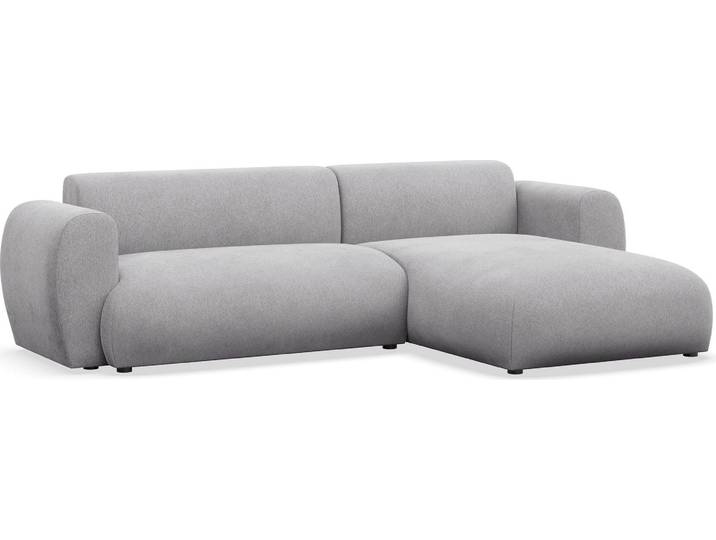 Selsey Emia – L-Form Ecksofa mit Schlaffunktion, Chenille-Stoff, rechts ausgerichtet, Grau
