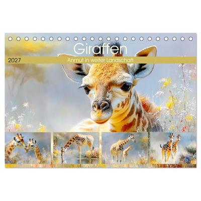 Giraffen. Anmut in weiter Landschaft (Tischkalender 2027 DIN A5 quer), CALVENDO Monatskalender