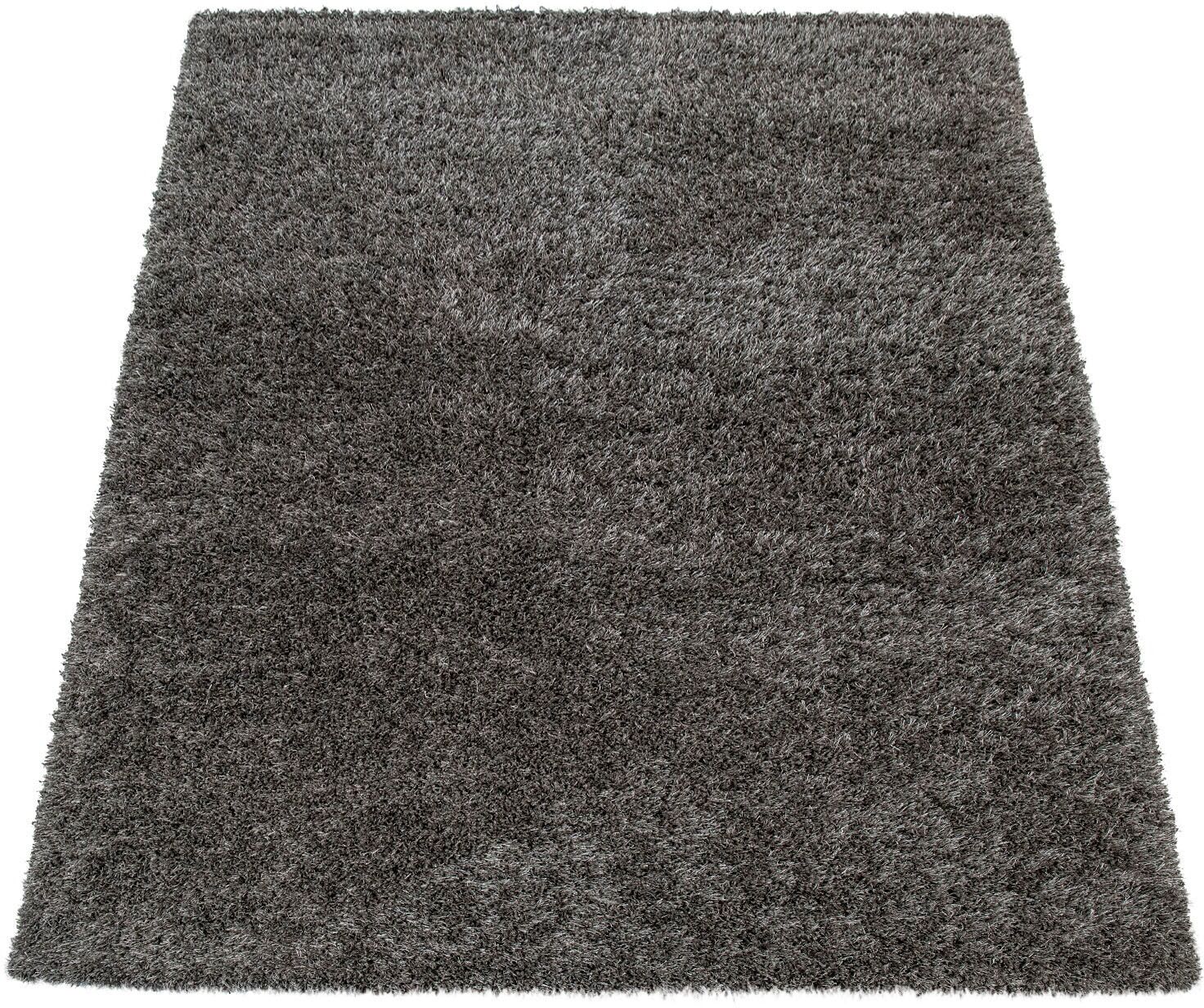 Hochflor-Teppich PACO HOME "Maya 400", grau, B:120cm H:49mm L:170cm, Polypropylen (PP), Teppiche, Hochflor-Teppich, Uni-Farben, mit Effektgarn, weich & kuschelig grau B : 120cm 1 Stk., 49mm, L: 170cm