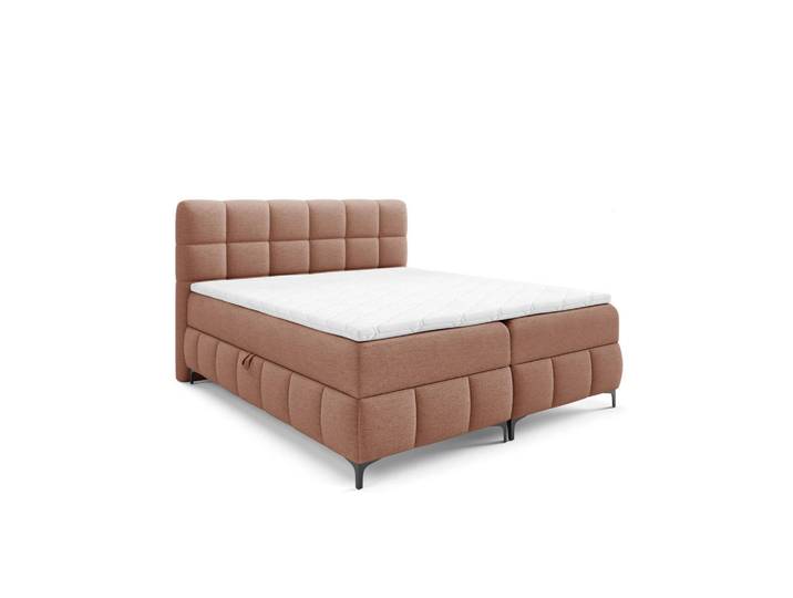 Home Collective Boxspringbett mit Stauraum und Topper 120x200 cm Orange, 120x200 cm, Schlafzimmer, Betten, Boxspringbetten