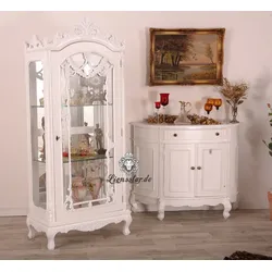 Luxus Vitrine Rokoko Weiß