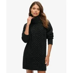 Superdry für Damen. W8011743A Schwarzes Strickkleid (L), Lässig, Acryl